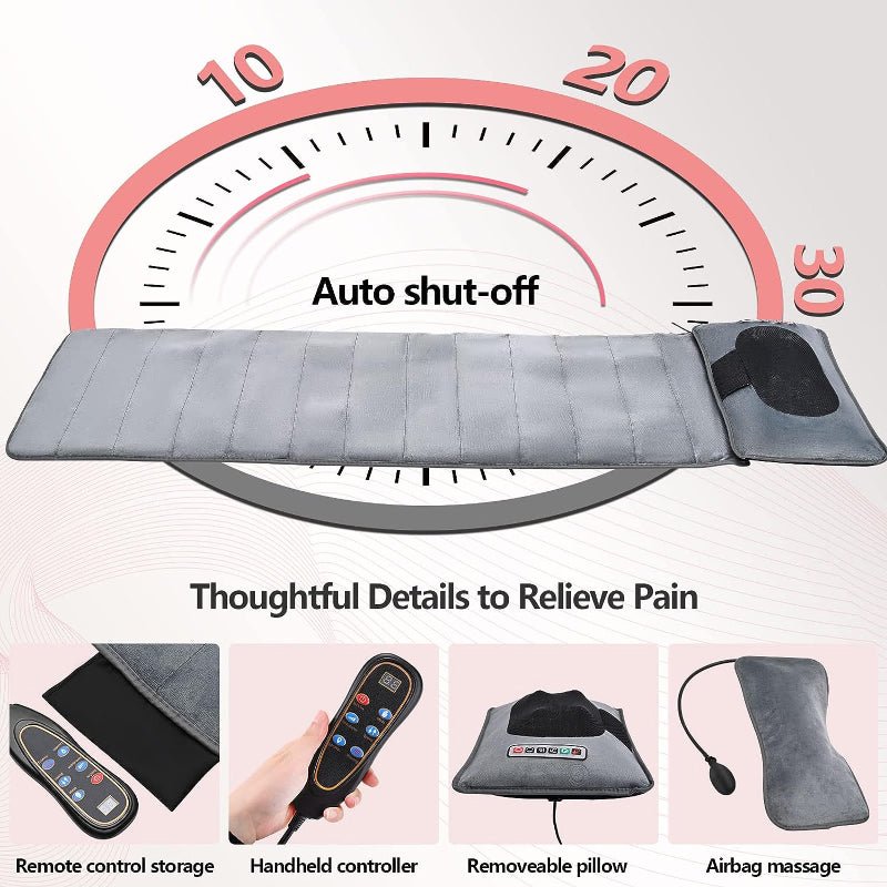 Full Body Electric Massage Mat,with 10 Vibration Motors Pad and 4 Heating Pad - Bio Healing Australia