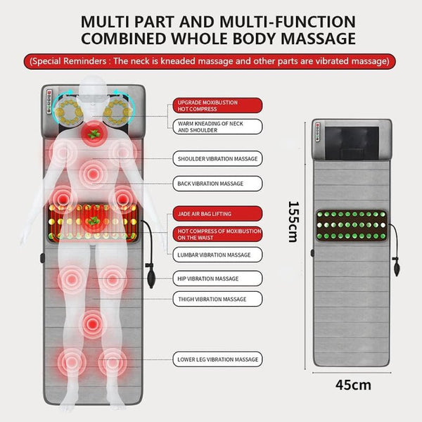 Full Body Electric Massage Mat,with 10 Vibration Motors Pad and 4 Heating Pad - Bio Healing Australia