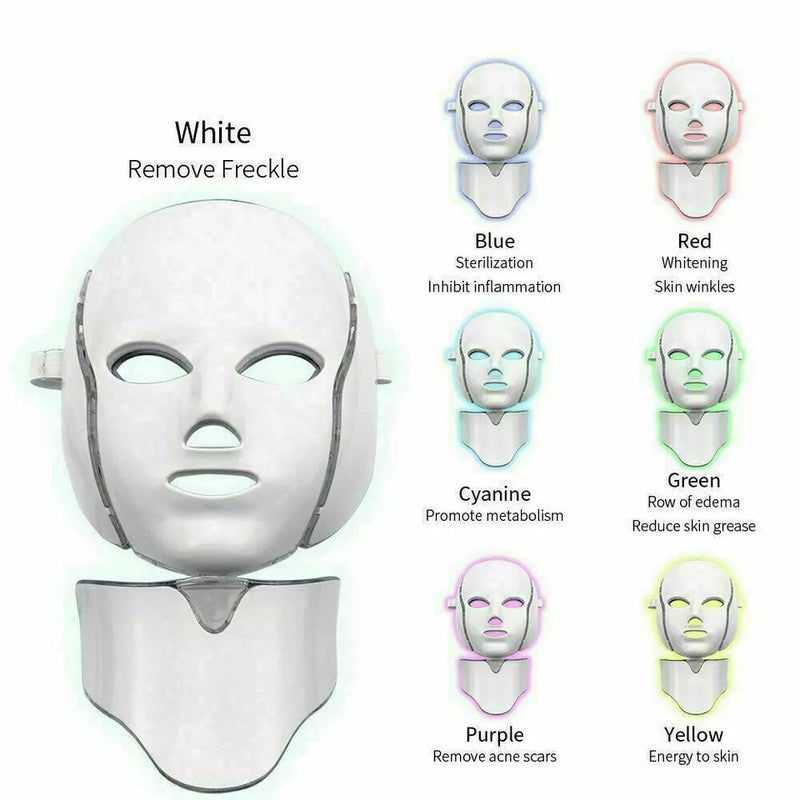LED Light Face Mask Facial Skin Rejuvenation Therapy Anti Wrinkle - Bio Healing Australia